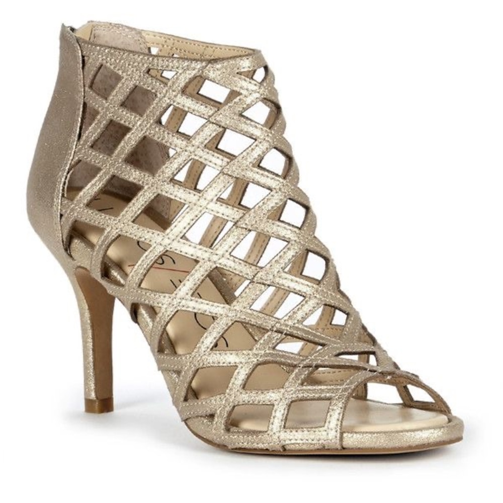 Sole Society Portia Heels in Metallic Suede